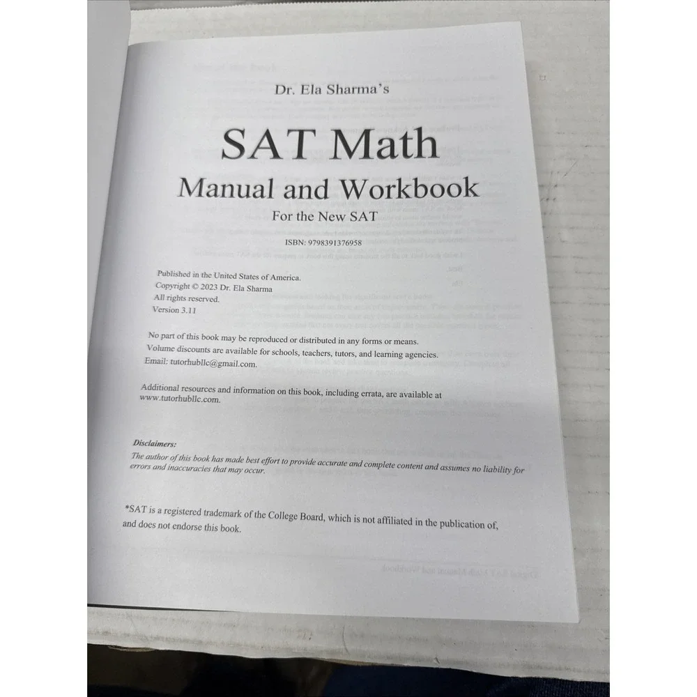 SAT Math Manual and Workbook: For the New SAT by Ela Sharma